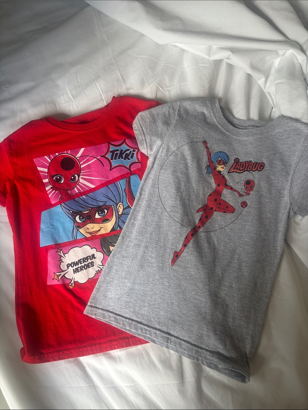 Miraculous Ladybug Graphic Tee Duo - Red & Gray